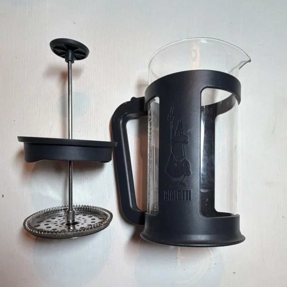 Bialetti French Press Coffee Maker 34 oz/8 Cup Glass Carafe Plunger Black